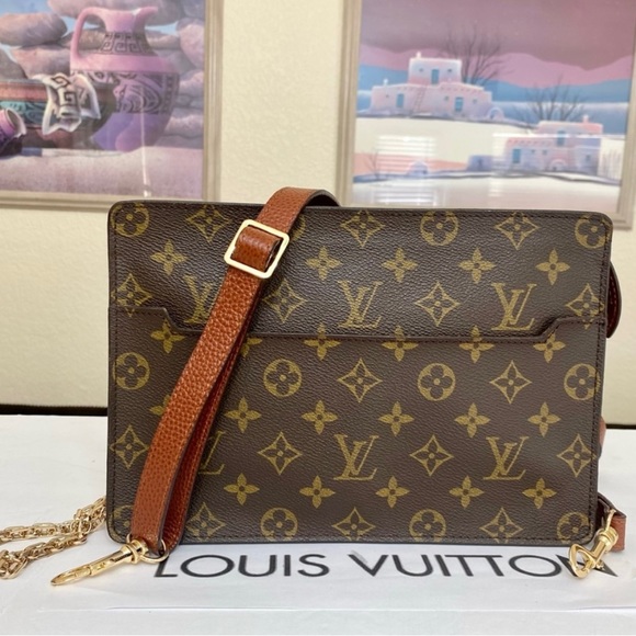LOUIS VUITTON Monogram Clutch/Shoulder/Crossbody Bag 💼 TH8904 - Picture 2 of 11